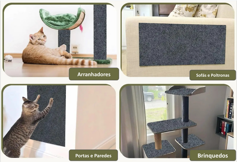 Carpete Arranhador Adesivo Cat Scratcher • Protetor e Arranhador para Gatos Autocolante